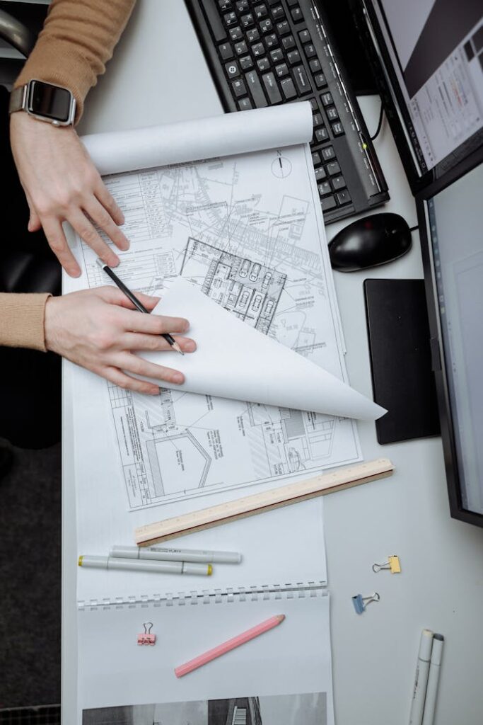 Overhead Photo of an Architect's Deisgn 